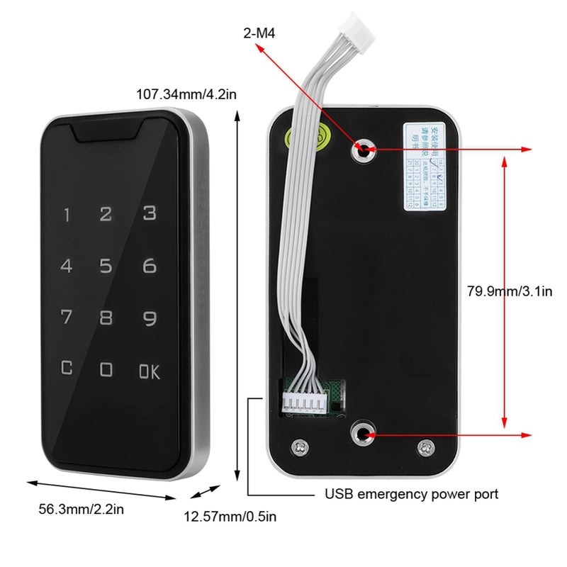 Zinc Alloy Touch Screen Electronic Password Drawer Lock High Security Virtual Password Technology - Image 3