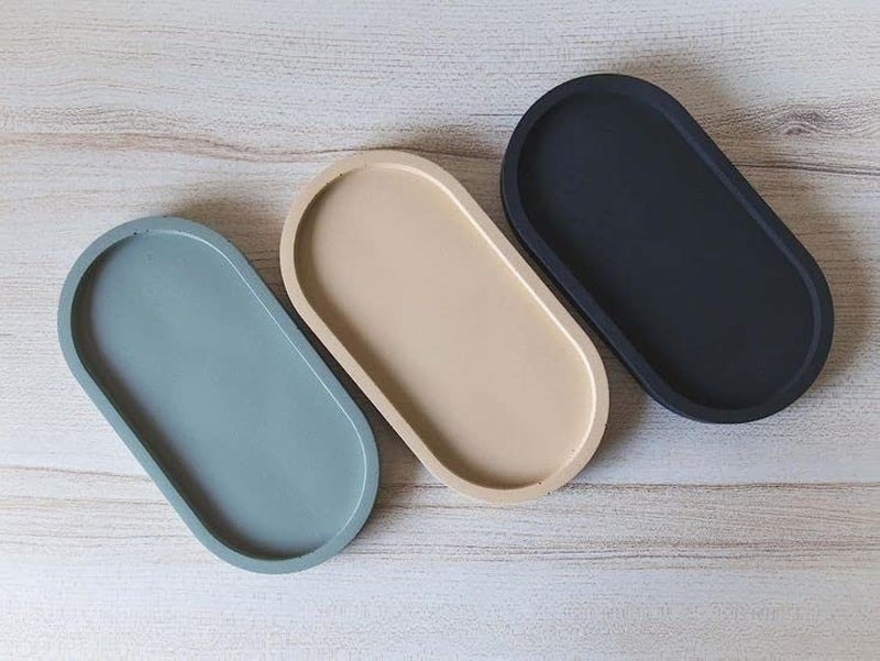 Concrete Makeup or Candle Holders (Colorful)