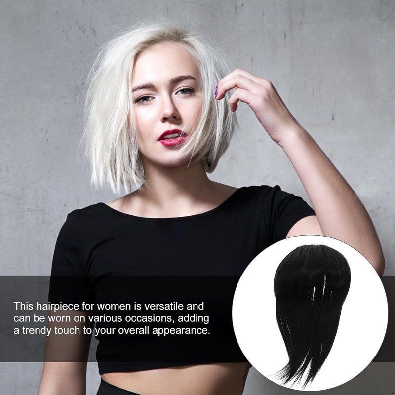 Hair Topper for Thinning Hair Clip-In Hairpiece with Thick Black for Women Natural Crown Coverage - Image 3