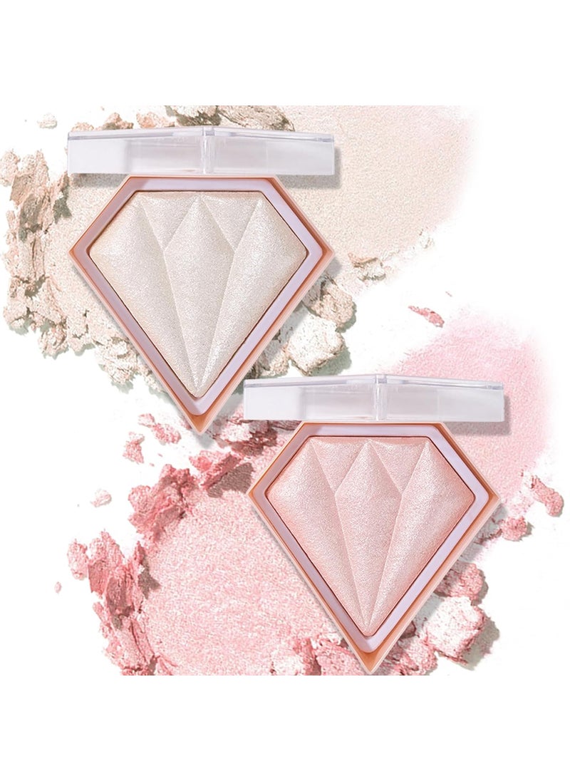 XINGXYUEL Face Shimmer Highlighter Palette 10 Ounce Pearl WhiteFairy Pink LongLasting Shimmery Powder Unisex Palette Mixed Colors 