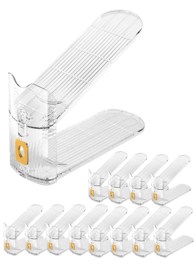 Vzpinko Clear Shoe Slot Organizers 12PACK Shoe Stacker Rack Organizer for Closet Adjustable Shoes Holders Space Saver Zapateras Organizers - Image 1