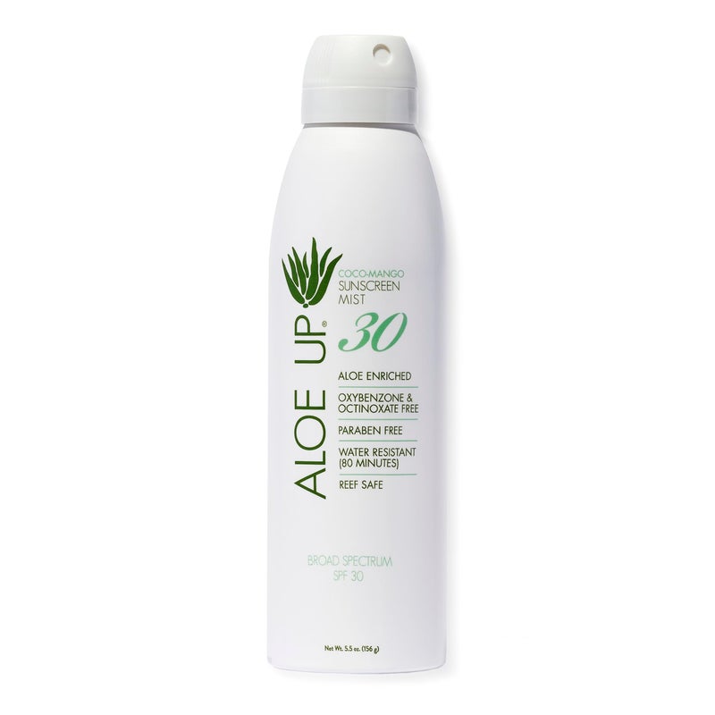 Aloe Up White Collection Sunscreen Lotion SPF 30 - Broad Spectrum UVA/UVB Sunblock for Face and Body - With Aloe Vera Gel - Alcohol-Free - Reef-Friendly - Coco-Mango Fragrance - 4 Oz - Image 1