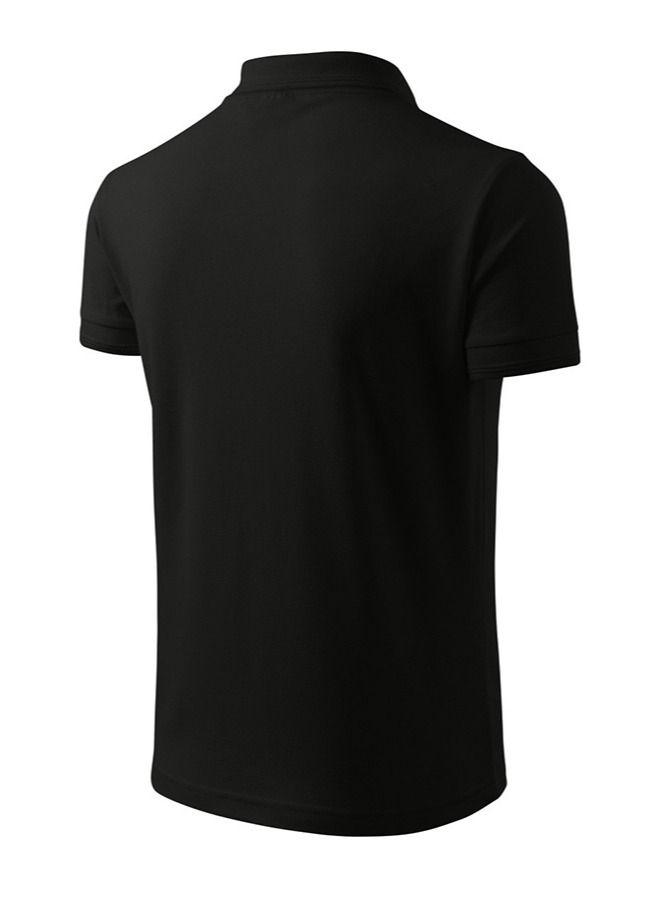 برينت شوب فور مي قميص البولو قصير الأكمام للبالغين الأساسي 220 غرام أسود - Image 3