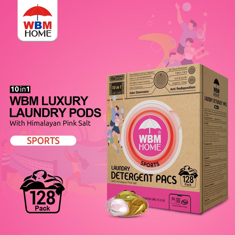 WBM Laundry Detergent Pods  Autumn Scent - 128 Pods in Recycleable Packaging for 10x Ultra Power Cleaning  Odor Defense for Activewear & Sports Shirts - Image 2