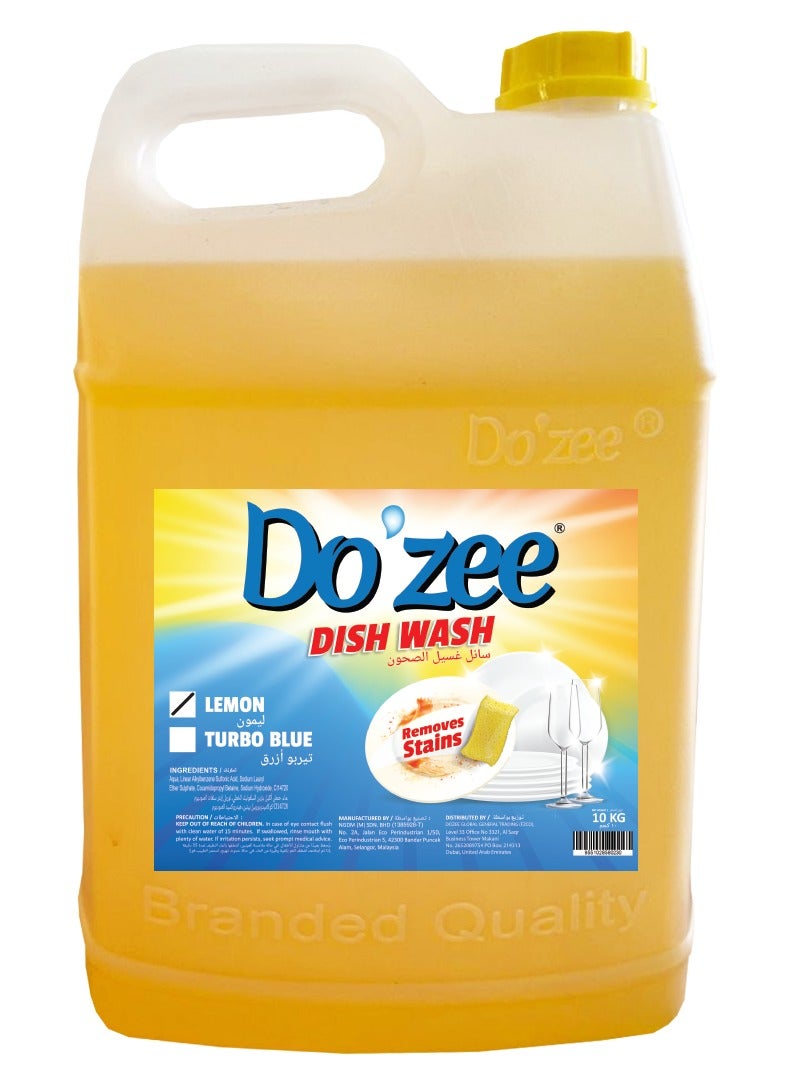 Do'zee Lemon Liquid Dish Wash, 10 Liters - Image 1