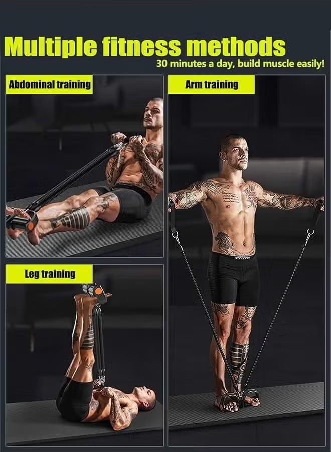 founder 8-In-1 set pedal resistance band, exercise bands with handles, elastic sit up pull rope for waist, arm, leg training, multi function rope equipment for home fitness - Image 3