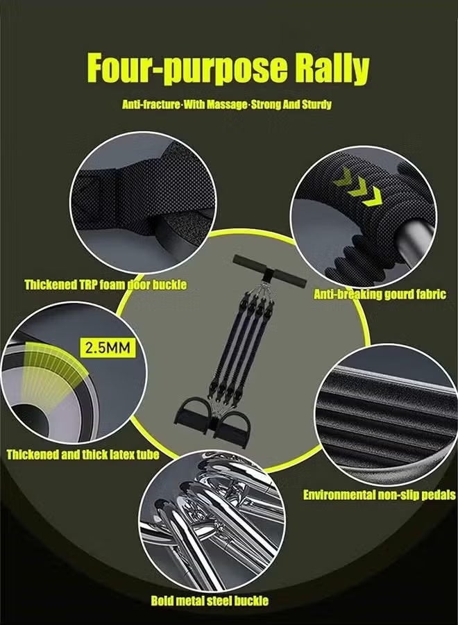 founder 8-In-1 set pedal resistance band, exercise bands with handles, elastic sit up pull rope for waist, arm, leg training, multi function rope equipment for home fitness - Image 4