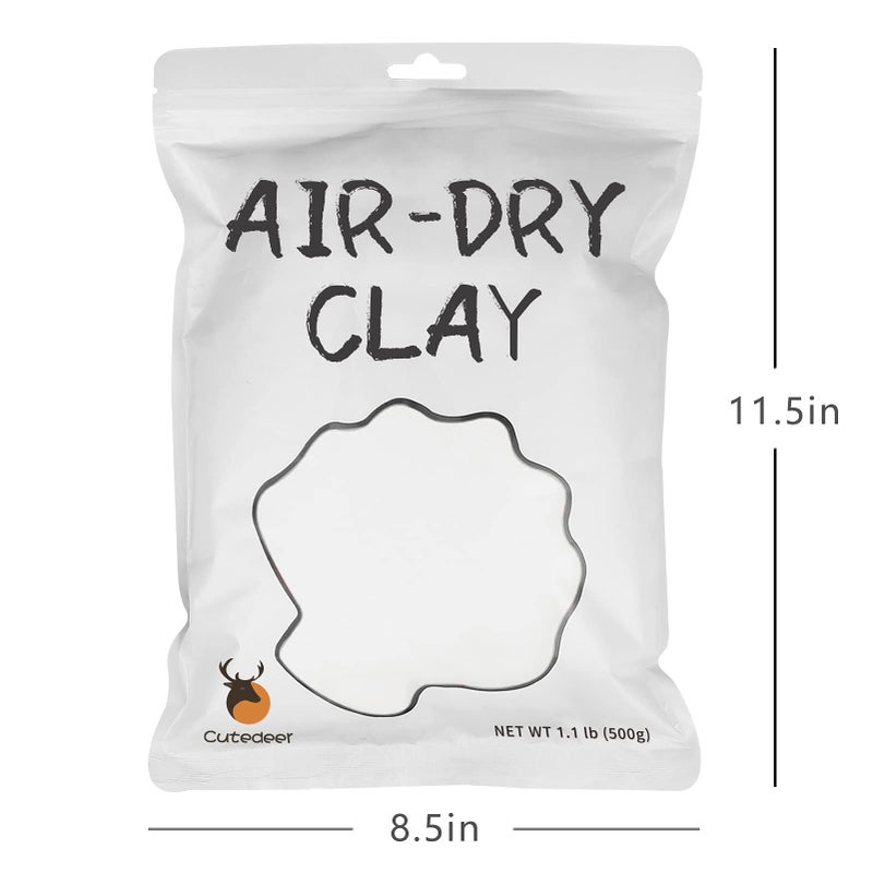 Cutedeer White Air Dry Clay, 1.1lb Foam Modeling Clay, Soft Squishy Molding for Kids Adults, Arts & Crafts Project Slime Supplies(1.1lb - 1 Pack, White) - Image 5