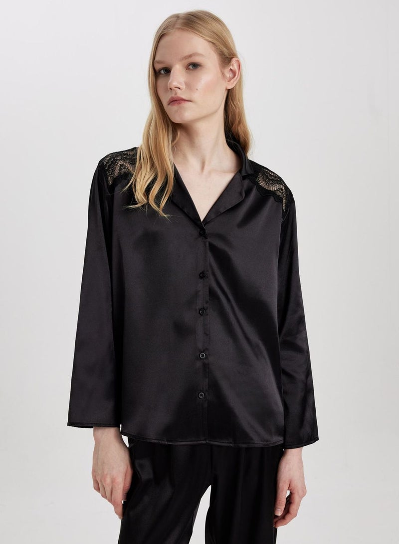 DeFacto Regular Fit Long Sleeve Woven Tops - Image 1