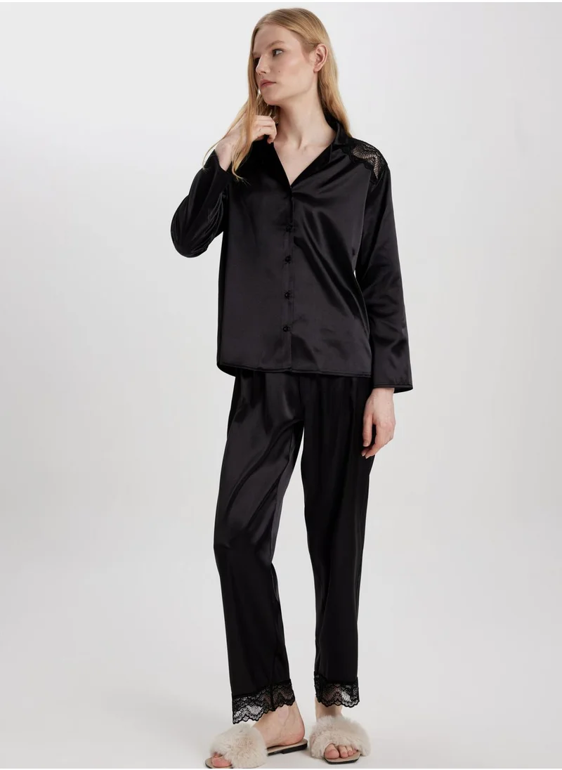 ديفاكتو Regular Fit Long Sleeve Woven Tops