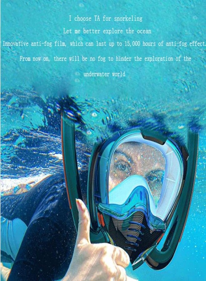 Olpad Premium White & Blue Full Face Snorkel Mask for Adults and Youth, with Anti-Leak Design, 180° Wide View, GoPro Mount, and Easy Breath Airflow System, Action Camera Mount for GoPro (Blue-L/XL) - Image 4