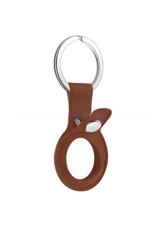 Generic Suitable For Apple Airtag Protective Cover For Apple Positioning Anti-loss Device Airtag Leather Hanging Buckle Anti-loss Protective Cover-Color:Brown-Applicable Models:Airtag  - Image 5