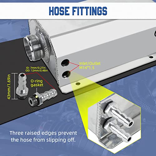 CMTOOL Coolant Overflow Tank, Aluminum 2L Radiator Overflow Tank, Universal Car Coolant Expansion Reservoir Bottle, Automotive Engine Cooling System Reservoir Tool Kit - Image 4