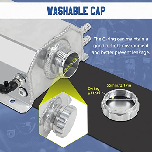 CMTOOL Coolant Overflow Tank, Aluminum 2L Radiator Overflow Tank, Universal Car Coolant Expansion Reservoir Bottle, Automotive Engine Cooling System Reservoir Tool Kit - Image 5