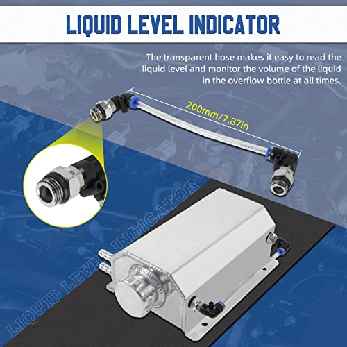 CMTOOL Coolant Overflow Tank, Aluminum 2L Radiator Overflow Tank, Universal Car Coolant Expansion Reservoir Bottle, Automotive Engine Cooling System Reservoir Tool Kit - Image 3