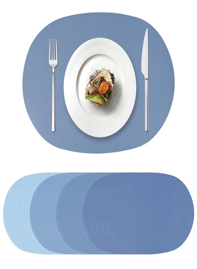 ElasignShopo 120 Pcs Dusty Blue Paper Placemats 17x12 Inch Disposable Oval Paper Placemat Colorful Pastel Round Table Place Mats, Decorative Colors Mats for Birthday Wedding Baby Shower Banquet Tea Party - Image 1