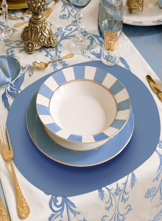 ElasignShopo 120 Pcs Dusty Blue Paper Placemats 17x12 Inch Disposable Oval Paper Placemat Colorful Pastel Round Table Place Mats, Decorative Colors Mats for Birthday Wedding Baby Shower Banquet Tea Party - Image 4