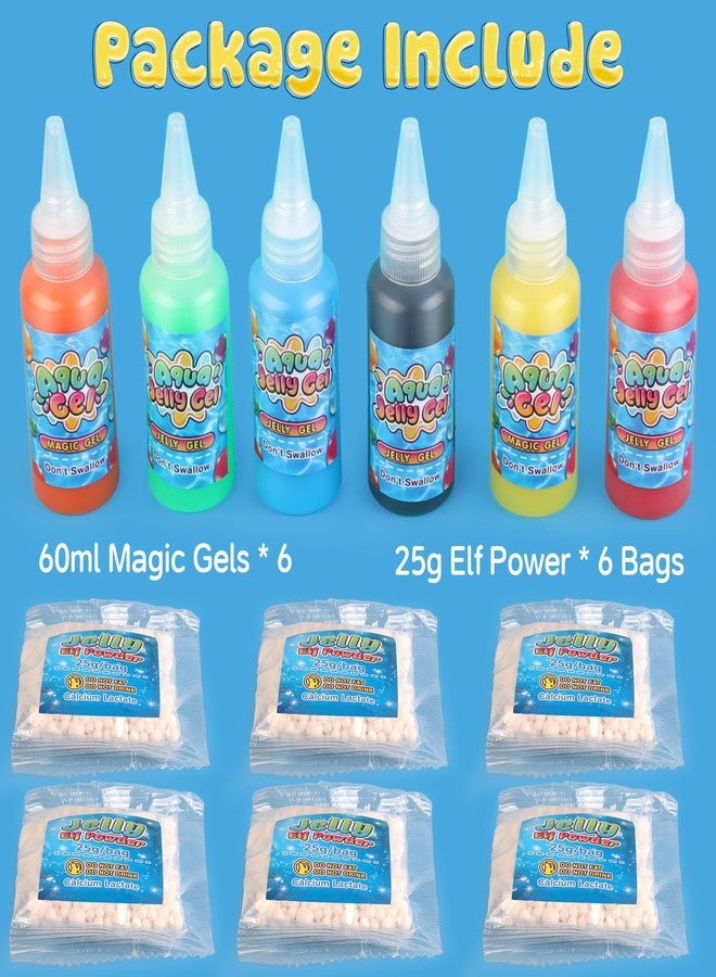 wookidel Magic Water Gel Elf Powder Refill, Aqua Fairy Water Gel Kit Refill with 6PCS Elf Powder and 6 PCS Magic Gels, Aqua Jelly Gels Kit for Christmas,Birthday, Gift for Girls 6 7 8 9 10 Year Old - Image 2
