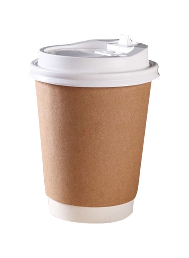 All-round Quanshi Lid Cup, Juice Milk Tea Soy Milk Hot Drink Cup, 400Ml, 16 Pieces, Beverage Cup, Disposable Paper Cup, Coffee Cup - Image 2