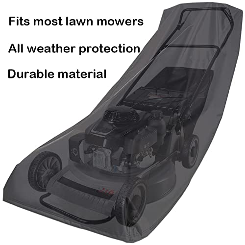 Amberr Lawn Mower CoverHeavy Duty 600D Waterproof Push Mower CoverLawnmower Cover Waterproof OutdoorFull Protection against WaterUVWindFit with Drawstring Black 600D - Image 3