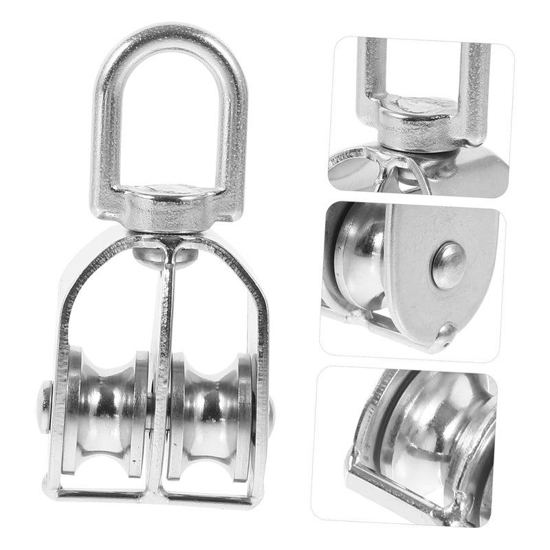 Double Pulley Block 2 Pack Wall Mount For Lifting Hoisting Heavy Loads - Image 4