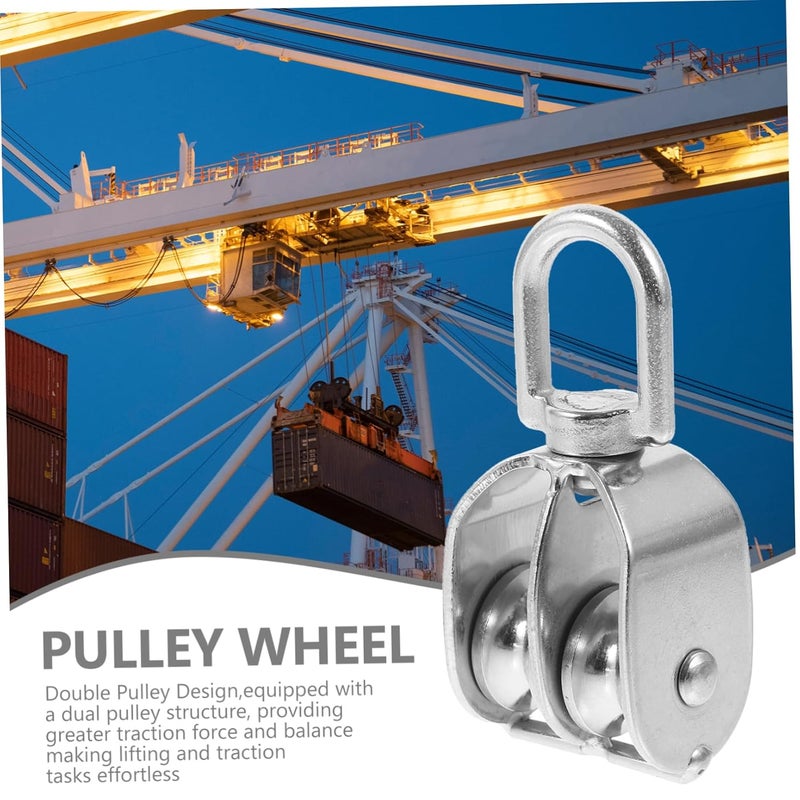 Double Pulley Block 2 Pack Wall Mount For Lifting Hoisting Heavy Loads - Image 5