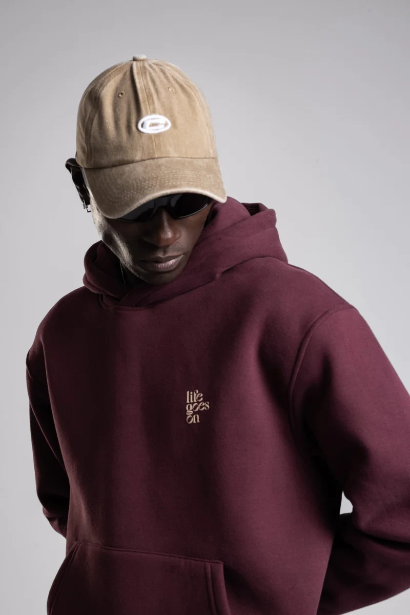 Catch Embossed Printed Hooded Sweatshirt
