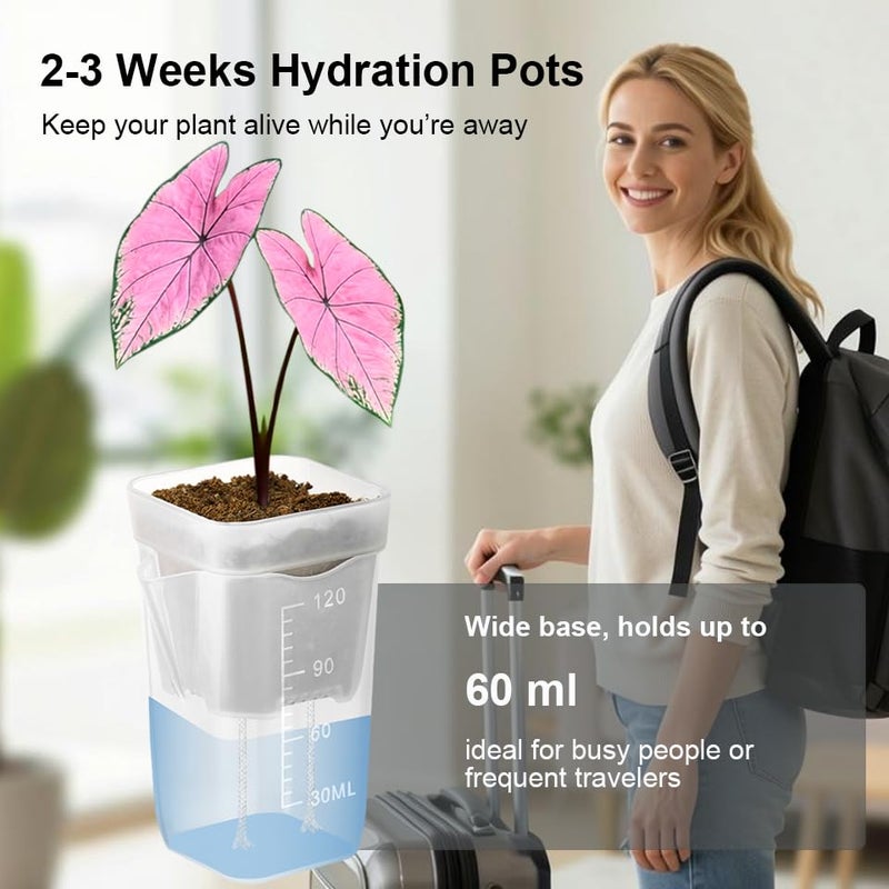 TineDew 15 Pack 2 inch small self watering pots for indoor plants,semi hydroponic pots for leca and pon,clear plastic plant pot for propagation,seedling,cutting and African violet (muti-color, 2 inch) - Image 4