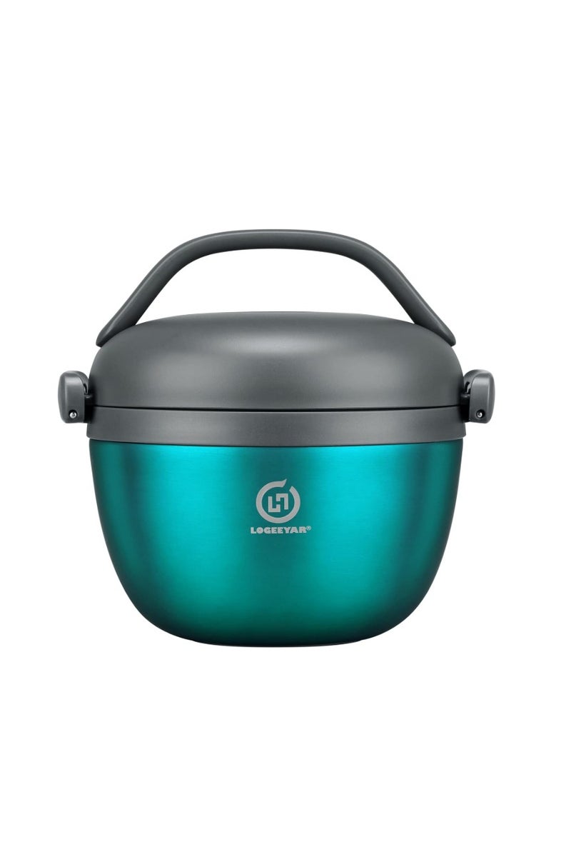 حافظة طعام حرارية من LOGEEYAR بسعة 680 مل – وعاء معزول حرارياً مع وعاء داخلي قابل للإزالة – يحافظ على حرارة أو برودة الطعام – مثالي للغداء والعطلات والحفلات – أخضر - Image 1