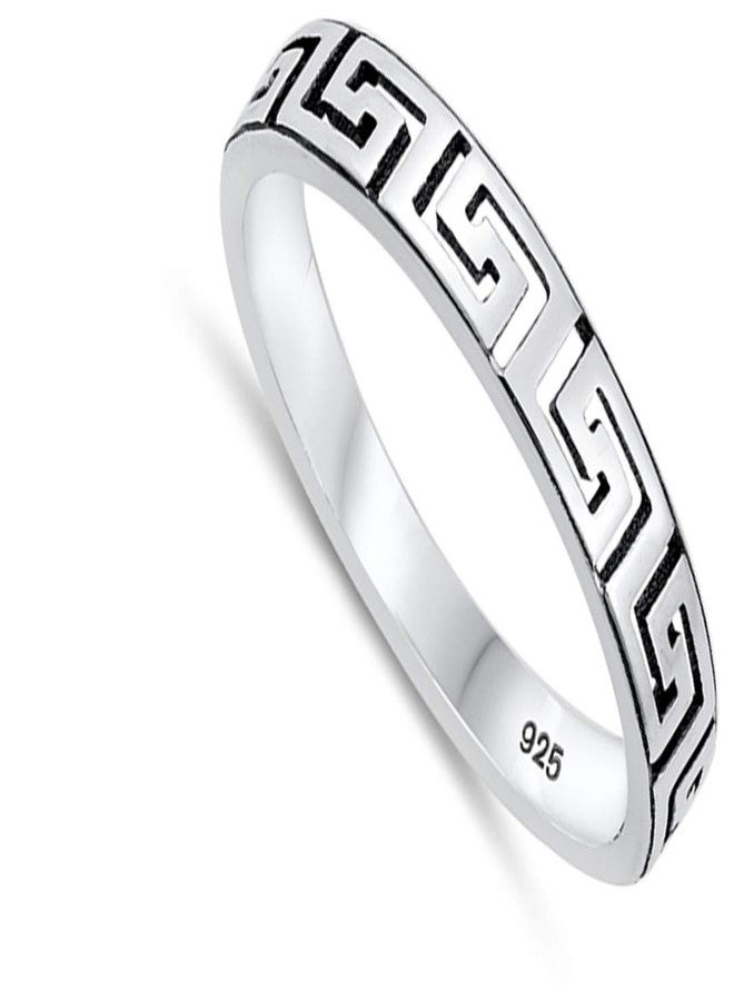 Sac Silver خاتم مفتاح يوناني بالجملة جديد .925 فضة استرلينية مقاس 8 - Image 2