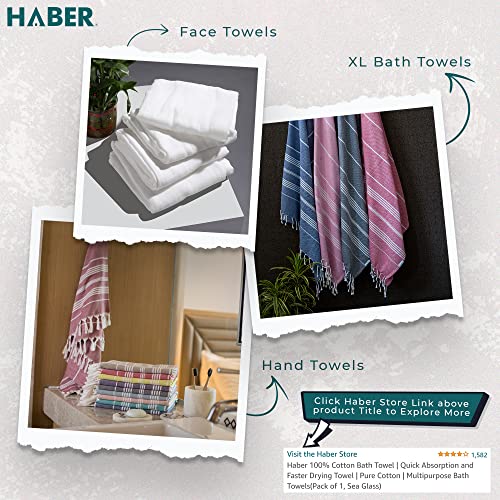 HABER Premium Light Weight 100% Cotton Bath Towel with Unique Micro Waffle Texture for Active Feel, Quick Absorption and Faster Drying Towel (Pack of 1, Green) - Image 5