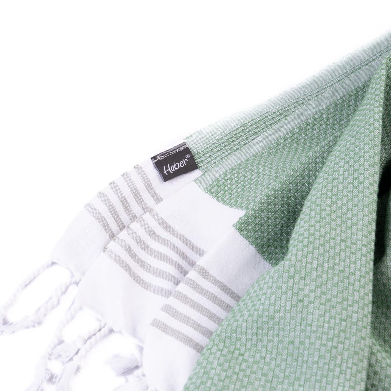 HABER Premium Light Weight 100% Cotton Bath Towel with Unique Micro Waffle Texture for Active Feel, Quick Absorption and Faster Drying Towel (Pack of 1, Green) - Image 2