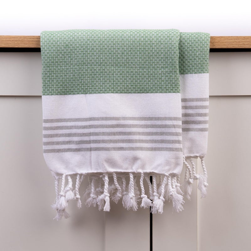 HABER Premium Light Weight 100% Cotton Bath Towel with Unique Micro Waffle Texture for Active Feel, Quick Absorption and Faster Drying Towel (Pack of 1, Green) - Image 3