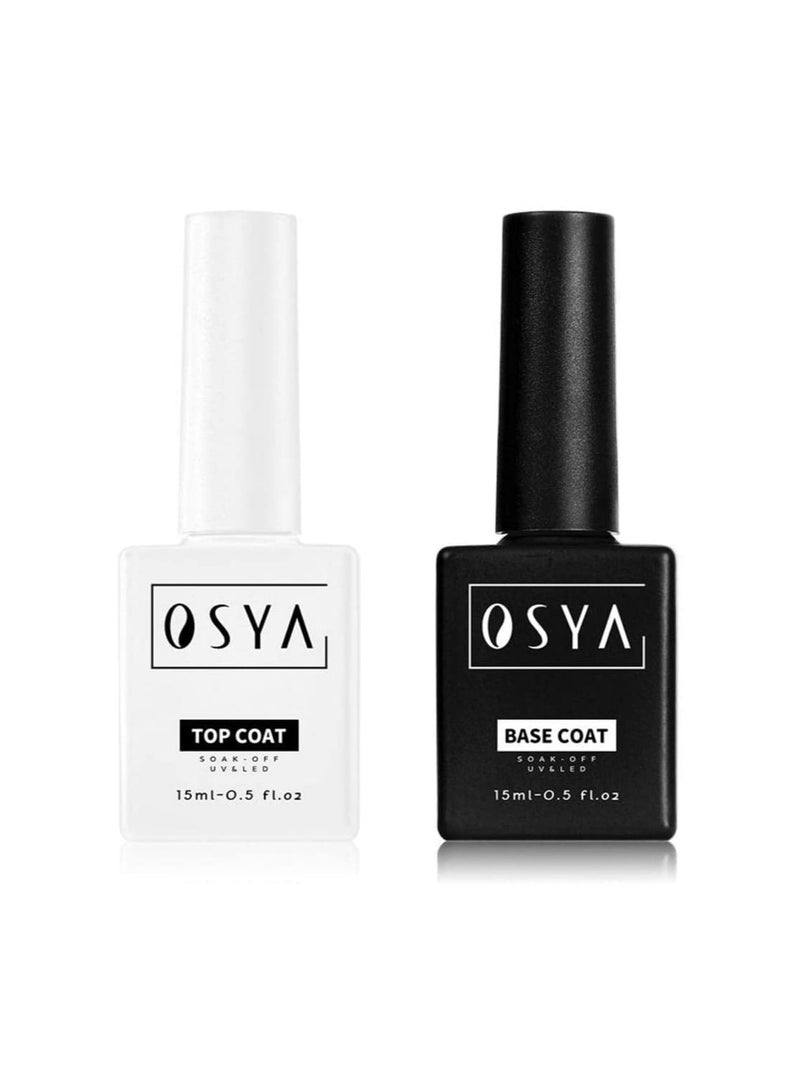 OSYA Top And Base Coat Soak Off UV And LED Drying Long 15ml 2Pcs - Image 1