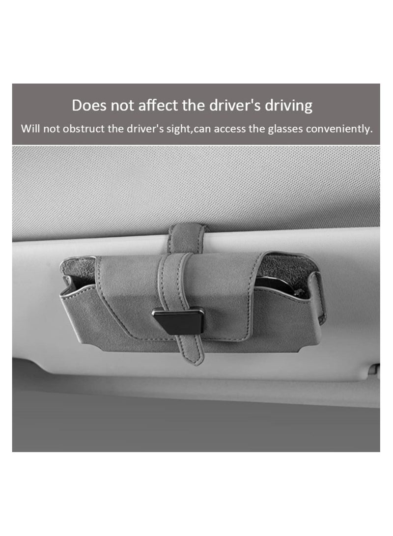 SYOSI SYOSI Upgrade Sunglasses Case for Car Visor, Universal Sunglasses Holder, One-Handed Open Magnetic Closure, Velvet Material, Auto Interior Accessories Organizer with Glasses - Image 5