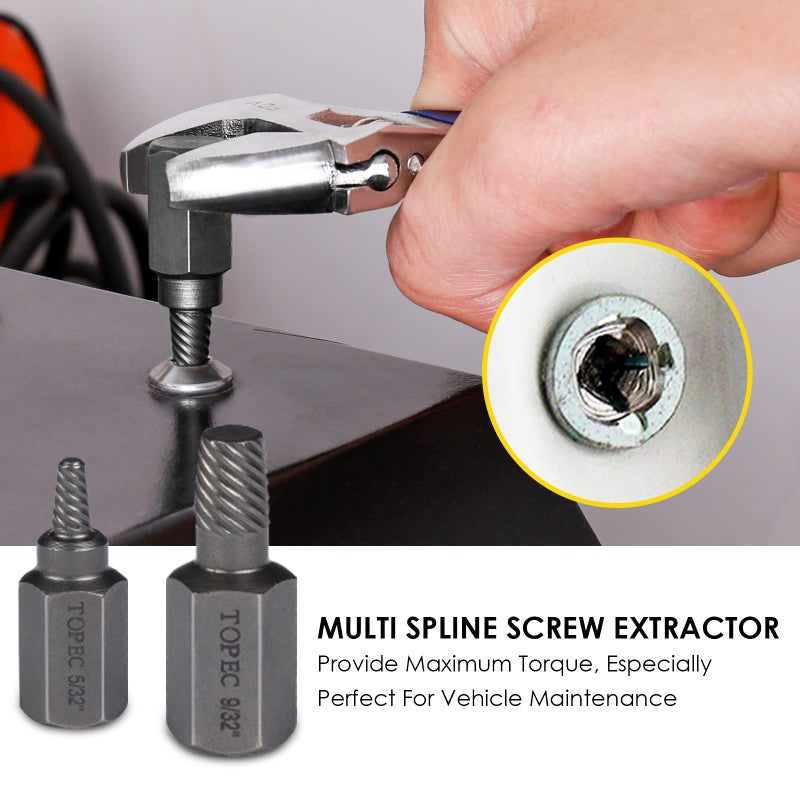 Topec Bolt Extractor Kit, 29 Piece Screw Extractor and Left Hand Drill Bit Set, Easy Out Stripped Lug Nut Remover Socket for Stripped, Damaged, Rounded-Off, Rusted Bolts, Nuts & Screws - Image 5