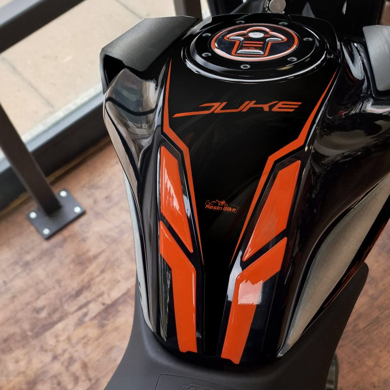 Resin Bike Motorcycle 3D Stickers Compatible with KTM Duke 390 20212023 Silver Tank Protector Protection from Impact and Scratches Resin Stickers Made in Italy