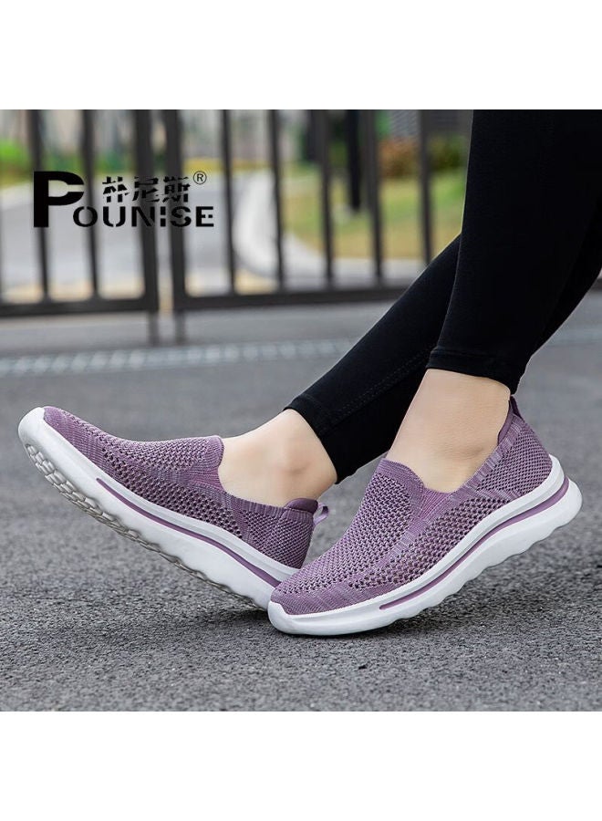 Pounise Lightweight Breathable Walking Shoes For Middle-aged And Elderly Women, Autumn Mesh Shoes Poxe-2230 Lotus Purple Size 36 - Image 5