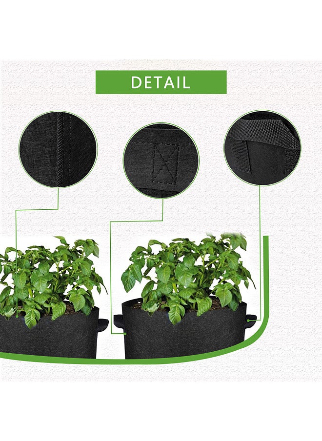 Generic 5-Pack Plant Grow Bags 5 Gallon Non Woven Fabric Breathable Garden Potato Mushroom Grow Bags Foldable Fabric Pots Planters for Outdoor Plants with Portable Handle  - Image 2