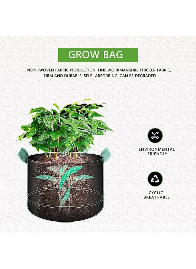 Generic 5-Pack Plant Grow Bags 5 Gallon Non Woven Fabric Breathable Garden Potato Mushroom Grow Bags Foldable Fabric Pots Planters for Outdoor Plants with Portable Handle  - Image 3