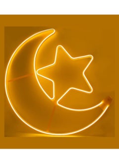 Yuwell Ramadan LED String Light Yellow Moon And Star For Indoors Home Decor Outdoors Decorations Ramadan Celebration Light 45CM With UK Plug 3-Pin Plug  - Image 2