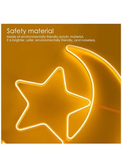 Yuwell Ramadan LED String Light Yellow Moon And Star For Indoors Home Decor Outdoors Decorations Ramadan Celebration Light 45CM With UK Plug 3-Pin Plug  - Image 4