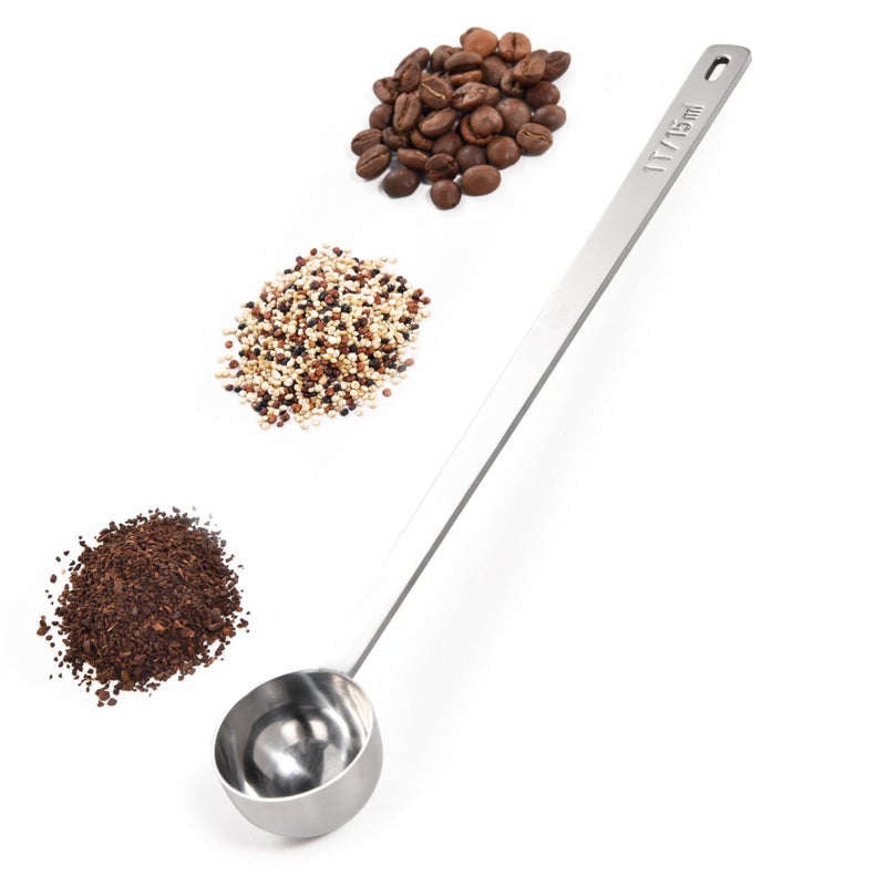 188 Stainless Steel Coffee Scoop Doosu FoodGrade Metal Measuring Spoon with 85in Long Handle Tablespoon Scooper for Coffee Beans Ground Coffee Espresso Protein Powders Tea Sugar 1 Tbsp