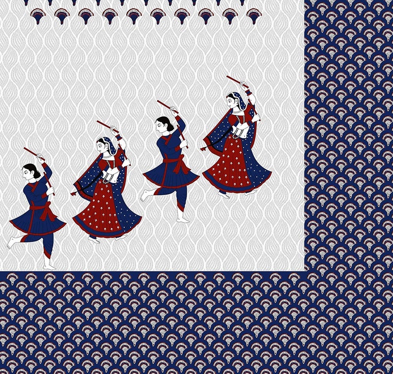 Monik Handicrafts Comfort Rajasthani Jaipuri Traditional Sanganeri Print 144 TC 100 Cotton Double Bedsheet with 2 Pillow Covers - Image 3
