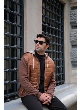 For You Moda هooded سويت شيرت مزدوج الجيب القهوة للأزياء لك  - Image 5