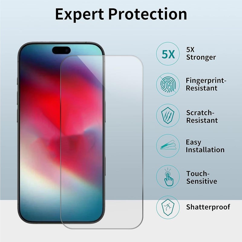 ImpactStrong 3-Pack Shatterproof Tempered Glass Screen Protector for iPhone 17 [Easy Installation Frame] [Bubble Free] [9H Hardness] [Full Coverage] Case Friendly, 6.3 Inch - Image 5