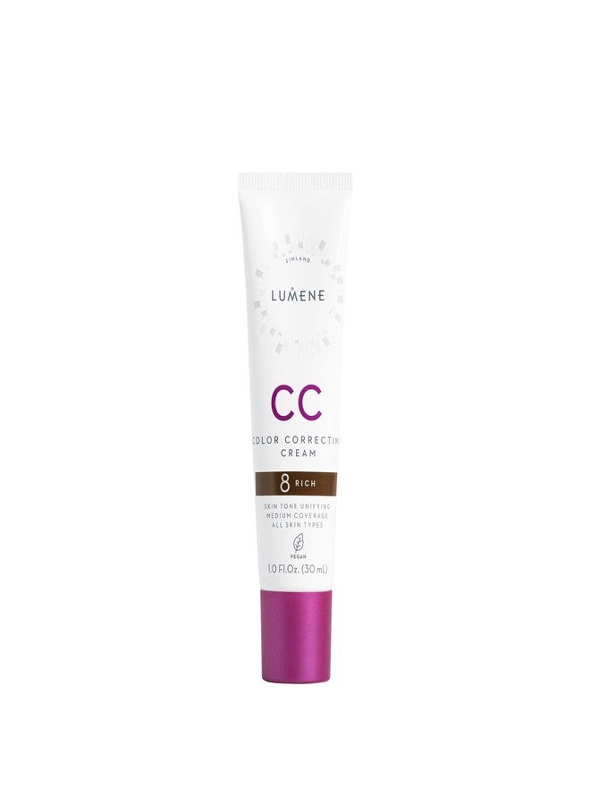 Lumene CC Color Correcting Cream Vegan Foundation 1 fl oz - 8 Rich - Image 1