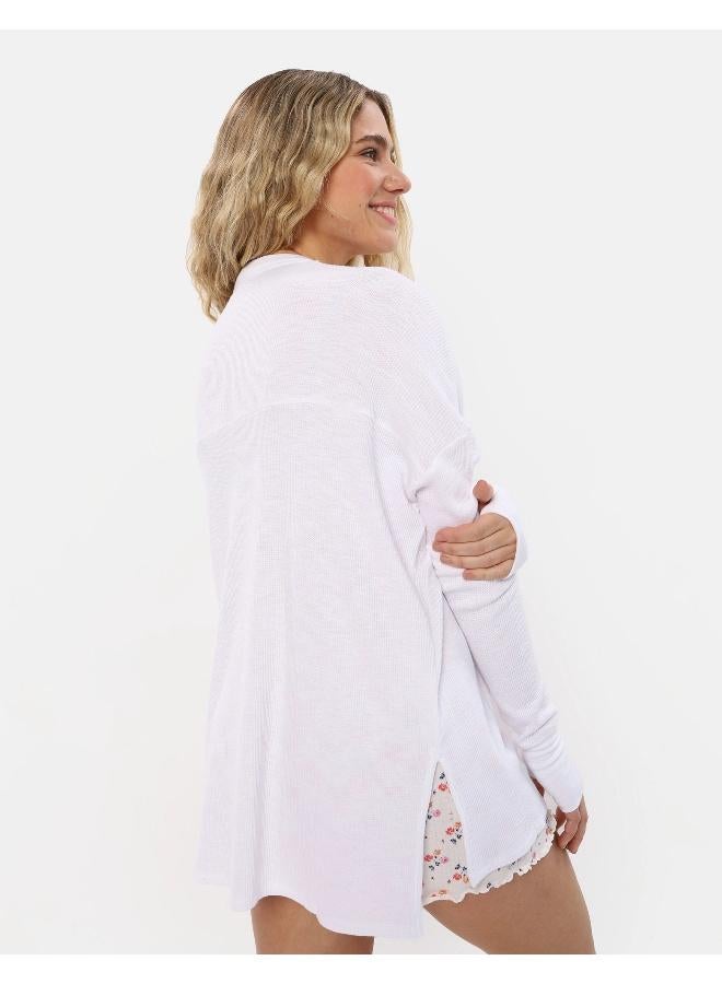 Aerie AE Oversized Henley Tshirt  - Image 2
