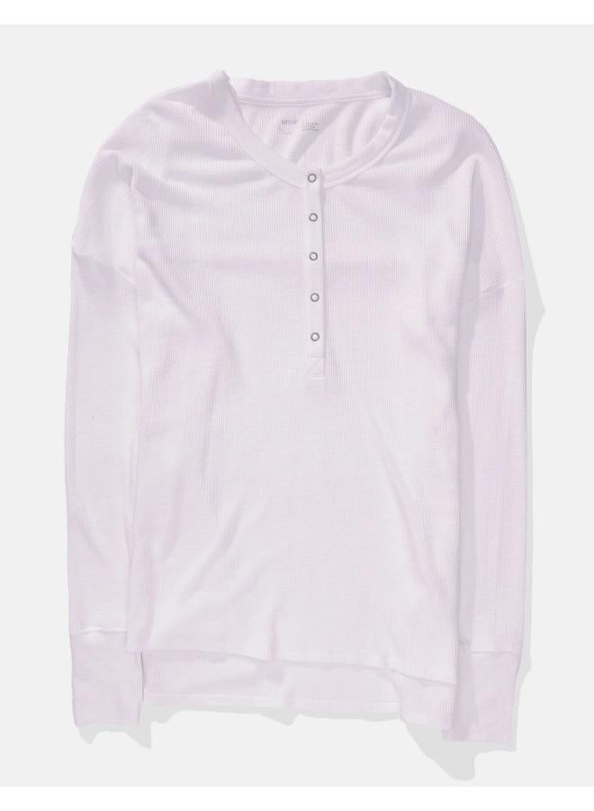 Aerie AE Oversized Henley Tshirt  - Image 4