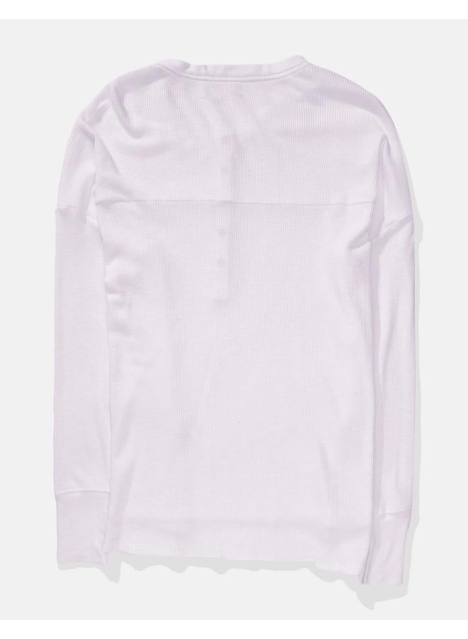 Aerie AE Oversized Henley Tshirt  - Image 3